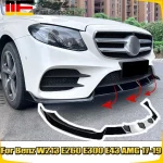 3pcs Car Front Bumper Lip Spoiler Front Bumper Spoiler Lip Splitter Trim For Benz W213 E260 E300 E43 AMG 2017-2019 Sport Look