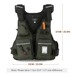 NEW Fishing Vest Multi-Pockets Fly Fishing Jacket Buoyancy Vest with Water Bottle Holder Kayaking Sailing Boating Water Sports - Imagine 6