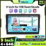 Hikity 2DIN Carplay Car Radio for VW SAGITAR JETTA/Seat Altea abMAGOTAN/MAGOTAN V6 Android Auto FM/RDS GPS Car Audio Double USB