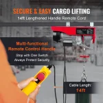 SucceBuy550lbs Electric Hoist Crane Portable Steel Rope Winch Overhead Garage Winch with Remote Control for Car Factory Boat - Imagine 3