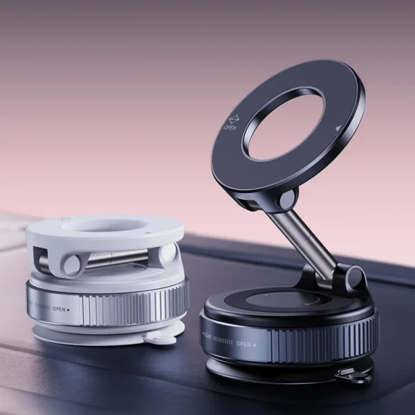 Car Mount Vacuum Magnetic Holder Foldable Strong Suction Stand For Cell Phone For iphone 16 15 12 13 14 Live Streaming