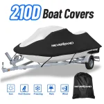 Oxford Boat Cover Heavy Duty Waterproof Dust SUN Rain Proof Trailerable Fishing Ski Bass Speedboat V-Shape Covers 15-35ft 210D - Imagine 5