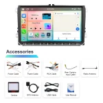 Hikity 2Din 9'' Car Stereo for VW Passat Golf MK5 MK6 Jetta Multimedia Player GPS Navigation Carplay Android Auto BT Autoradio - Imagine 6