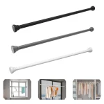 87-155cm Adjustable Curtain Rod Black White Grey No Drilling Expandable Pressure Closet Kitchen - Imagine 6