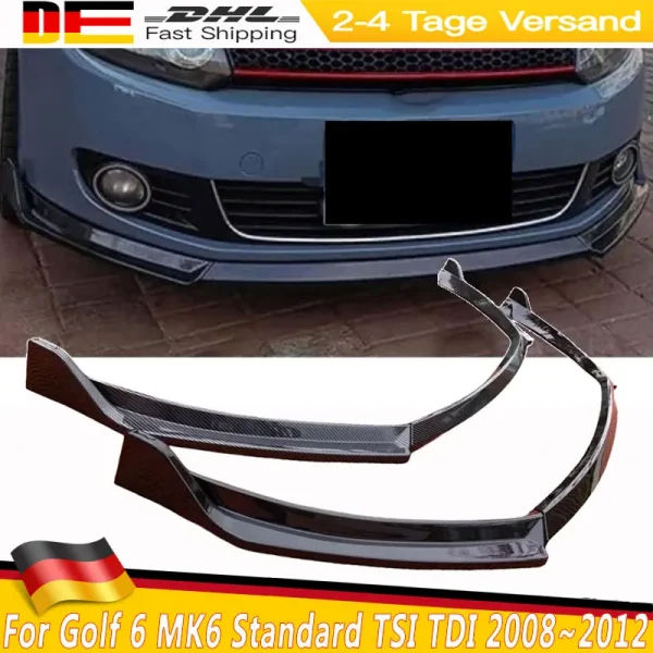 Maxton Style Car Front Bumper Splitter Lip Diffuser Body Kit Spoiler Guard Retrofit For Golf 6 MK6 Standard TSI TDI 2008~2012