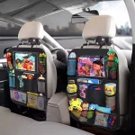 Car Backseat Organizer with Touch Screen Tablet Holder Auto Storage Pockets Cover Car Seat Back Protectors Car Accessories - Imagine 2