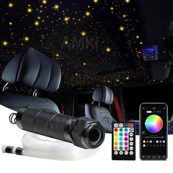 6W Car Roof Star Light RGBW APP Fiber Optic Star Ceiling Light Car Starry Sky Interior ambient light