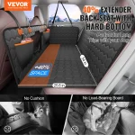 SucceBuy Back Seat Extender Dog Car Seat Cover for Back Seat Bed with Mesh Window and Storage Pocket Supports 350lbs Dog Hammock - Imagine 2