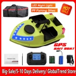 D20 GPS RC Bait Boat 600M Wireless Remote Control Fishing Bait Boat Fishing Feeder Boat with 3 Bait Containers 7 LED Light