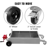 SucceBuy 15 Gal Oil Drain Pan Low Profile Oil Drain Tank Foldable Hand with Pump Swivel Casters for Car SUV Trucks Oil Draining - Imagine 3