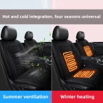 Car Air Condition 2-in-1Cool Seat Cushion Ventilation Heated Seat Backrest Inhaling External Fan Blow Easy To Install Seat Pad - Imagine 2