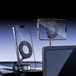 Car Mount Vacuum Magnetic Holder Foldable Strong Suction Stand For Cell Phone For iphone 16 15 12 13 14 Live Streaming - Imagine 3