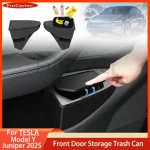For Tesla Model Y Juniper 2025 Car Door Storage Box Multi Functional Front Door Storage Trash Can Car Interior Accessories