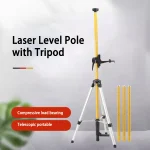 3m /3.6m Laser Mounting Pole Multi Function Fine Tuning Laser Telescopic Rod with Base Leveling Tool for Rotary and Line Lasers