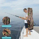 Portable Folding Fishing Rod Reel Bag Doorslay 3 Layers Fishing Bag Fishing Tackle Carry Bag Case Travel Storage Bag - Imagine 3