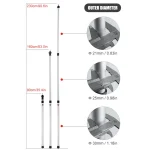 Thickened Aluminum Tent Poles - Adjustable Rods for Camping Hiking Tarp Beach Shelter Awning Backpacking Replacement - Imagine 4