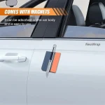 2Pcs Magnetic Vinyl Wrapping Squeegee 4Inch Suede Felt Edge Tint Squeegee Car Window Film Scraper Decal Applicator for Stickers - Imagine 5