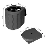 Outdoor Folding Toilet, Mobile Camping Toilets 30cm High With Garbage Bag, For Camping, Traveling, Traffic Jams And Fishing - Imagine 5