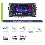 Podofo 4+64G 2Din Car Radio For Ford Focus Mondeo C-MAX S-MAX Galaxy II Kuga Navigation GPS Carplay Android Auto WIFI Car Audio - Imagine 6