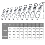 9KM Fishing Swivels Snap Clips Ball Bearing Swivel Saltwater 25~100Pcs Heavy Duty Stainless Steels Fishing Connectors-Exclusive - Imagine 2