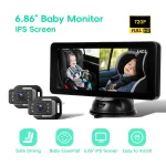 Motorsi Car Baby Mirror Dual Channel Back Seat Baby Car Camera 720P With Night Vision Rear View Car Monitor 6.8'' IPS Screen