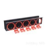 60x12cm Spray Bottle Storage Rack Wall-Mounted Spray Can Hanger with 5 Hooks for Detergents Abrasives and Wax Bottles - Imagine 6