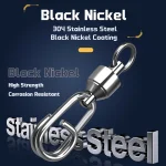 9KM Fishing Swivels Snap Clips Ball Bearing Swivel Saltwater 25~100Pcs Heavy Duty Stainless Steels Fishing Connectors-Exclusive - Imagine 4
