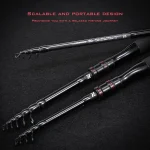 Telescopic carbon fishing rod, high-strength fishing line, reel seat, rotating rod, straight handle, gun handle fishing rod - Imagine 6