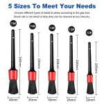 5Pcs Car Cleaning Brush Kit Auto Detail Brushes Dust Brushes For Car Interior Detailing Brush Set Wheel Rims Clean Brush Tools - Imagine 6