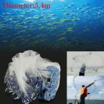 Fishing Cast Net, 51 lbs Lightweight, Steel Sinkers, Monofilament Mesh, Easy to Use - Imagine 4
