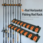 Fishing Rod Holder Wall Rack 2pcs，Holds 16 Rods, Heavy-Duty Easy Mount with Screws for Garage/BoatFishing Rod Storage - Imagine 4