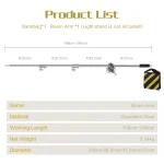 2.49M Length Cross Arm Stainless Steel Kit Light Stand With Weight Bag Photo Studio Accessories Extension Rod - Imagine 3