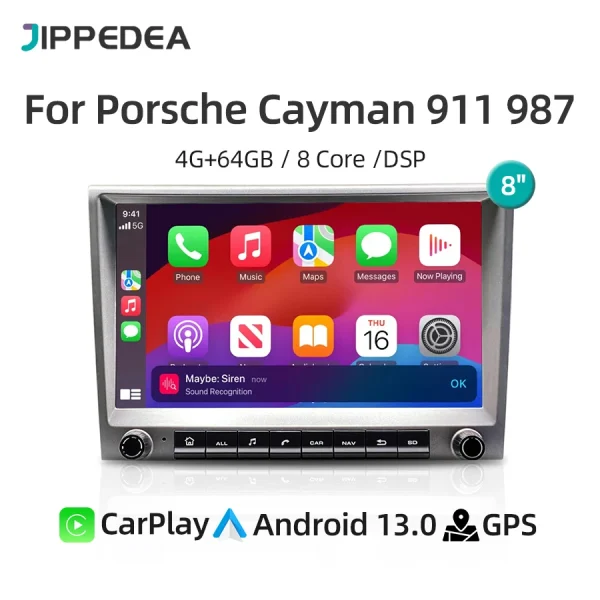 8" CarPlay Android 13.0 GPS Navigation Car Multimedia Player 4G WiFi Stereo DSP Autoradio For Porsche Cayman 911 987 Boxster 997