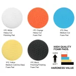 3/4/5/6/7 Inch 5pcs Car Polishing Pad Kit Auto Self-Adhesive Buffing Waxing Sponge Wheel Polishing Pad For Car Polisher Drill - Imagine 5