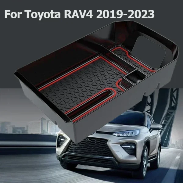 For Toyota RAV4 2019 2021 2022 2023 Central Storage Box Armrest Glove Holder Plate Car Container Organizer Car Accessories
