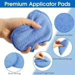 Car Detailing Applicator Pads Car Care Waxing Polish Sponges Soft Microfiber Round Pocket Foam Sponges Car Cleaning Tools - Imagine 2