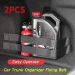 1 Sets Car Trunk Organizer Elastic Fixing Belts Storage Bag Tapes Fire Extinguisher Fixing Belts Auto Interior Accessories