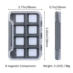 Goture Magnetic Fishing Tackle Box Lure Box Waterproof High Strength ABS 8 Components Transparent Lid Fly Fishing Box - Imagine 5