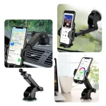 3-IN-1 Dashboard Windshield Air Vent Holder for Car, Automobile Cell Phone Accessories, Auto Cellphone Support Fit All IPhone - Imagine 2