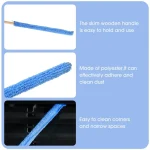 Microfiber Car Detail Cleaning Brush Long Handle Air Conditioner Blind Narrow Dust Collector Stick Auto Wash Cloth Brushes Tool - Imagine 4