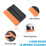 2Pcs Magnetic Vinyl Wrapping Squeegee 4Inch Suede Felt Edge Tint Squeegee Car Window Film Scraper Decal Applicator for Stickers - Imagine 3