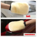1/5pcs Car Wash Gloves Soft Thickened Imitation Wool Plush Wiping Car Cleaning Mitt Double-faced Glove Car Washing Supplies - Imagine 4