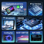 Hikity 2din Android Car Radio for Mercedes-Benz B-Class/A-Class 2008-2011 Audio Player WiFi+4G GPS Carplay Auto Head Unit Screen - Imagine 3