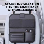 SEAMETAL Car Seat Back Storage Bag Large Capacity Multi-Pocket Backseat Organizer Foldable Dining Table Tablet Tray Hanging Bag - Imagine 3