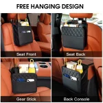 Multi function PU Leather Car Seat Back Storage Bag for Renault Clio Laguna Megane Duster Tissue Cup Holder Garbage Pocket - Imagine 4