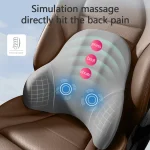 Car Electric Single Lumbar Single Headrest Vibration Massage Lumbar Support Neck Pillow Lumbar Cushion Car Seat Car Interior - Imagine 3
