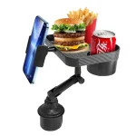 Adjustable Car Cup Holder Tray 360 Degree Rotatable Car Table For Phone Slot Food Organized Drink Holder In Car Accesories - Imagine 3