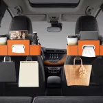 Car Backseat Organizer Multifunction Leather Interior Storage Bag Hanging Seat Back Tissue Water Cup Holder Auto Accessories - Imagine 3