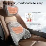 Car Electric Single Lumbar Single Headrest Vibration Massage Lumbar Support Neck Pillow Lumbar Cushion Car Seat Car Interior - Imagine 5