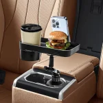 Adjustable Car Cup Holder Tray 360 Degree Rotatable Car Table For Phone Slot Food Organized Drink Holder In Car Accesories - Imagine 5